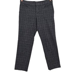 Banana Republic Womens 2 Sloan Black‎ Gray Plaid Ankle Pants